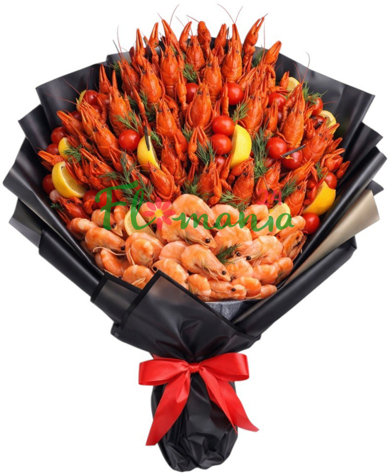 Букет с раками и креветками «Рэдди»